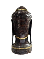 Temple Buddha Head Statue Wooden Hand Carved Indian Wood Carving Home Decor Gift Sculpture Art