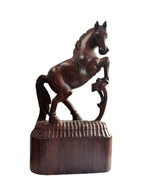 Horse Statue Wooden Hand Carved Indian Rose Wood Carving Home house Gift Sculpture Art