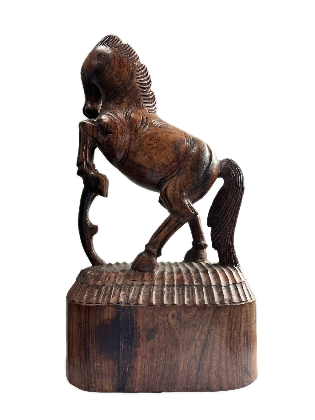 Horse Statue Wooden Hand Carved Indian Rose Wood Carving Home house Gift Sculpture Art