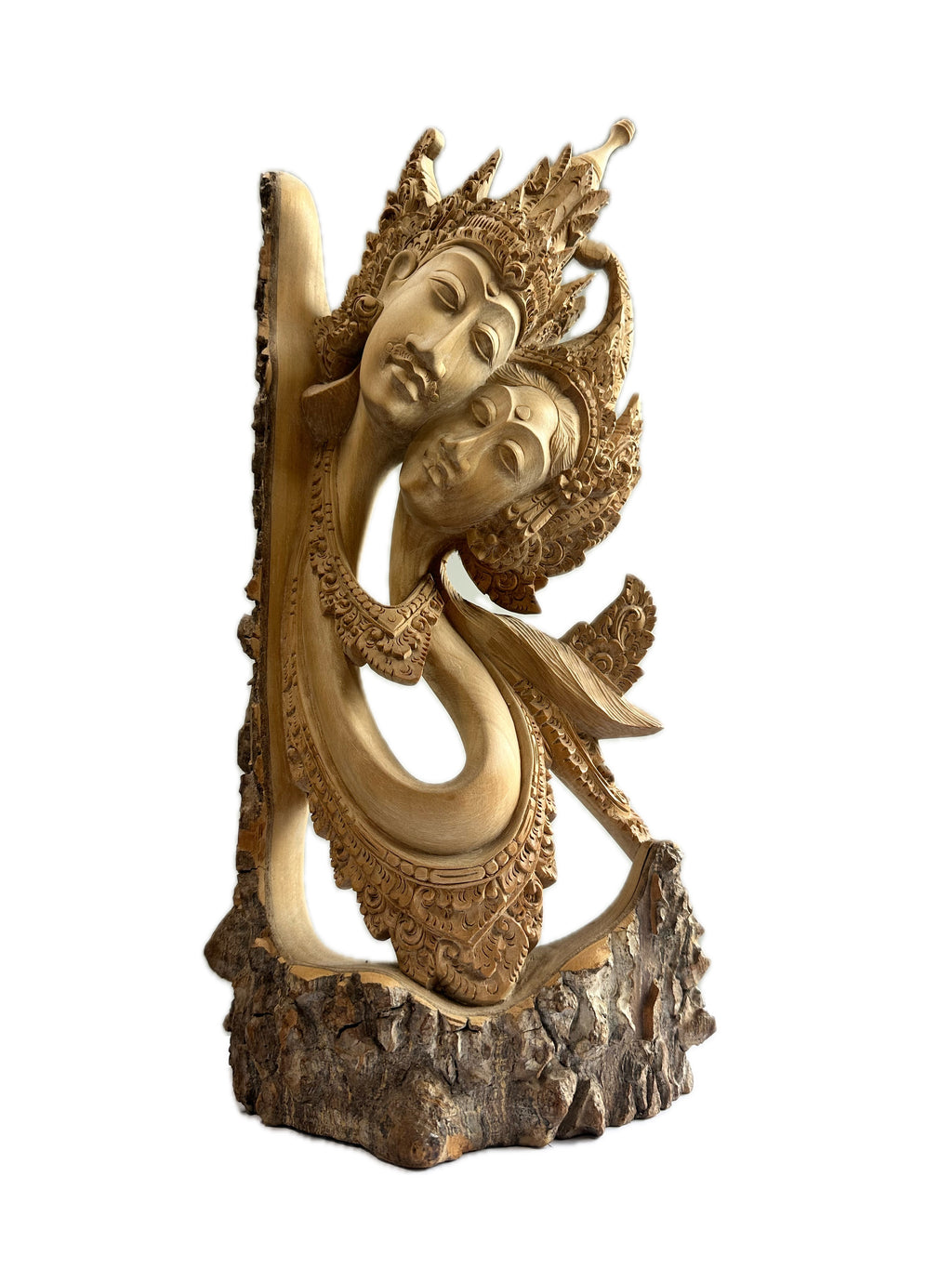 Balinese Masterpiece Wooden Rama & Sita couple Hand Carved on crocodile wood in Bali Indonesia
