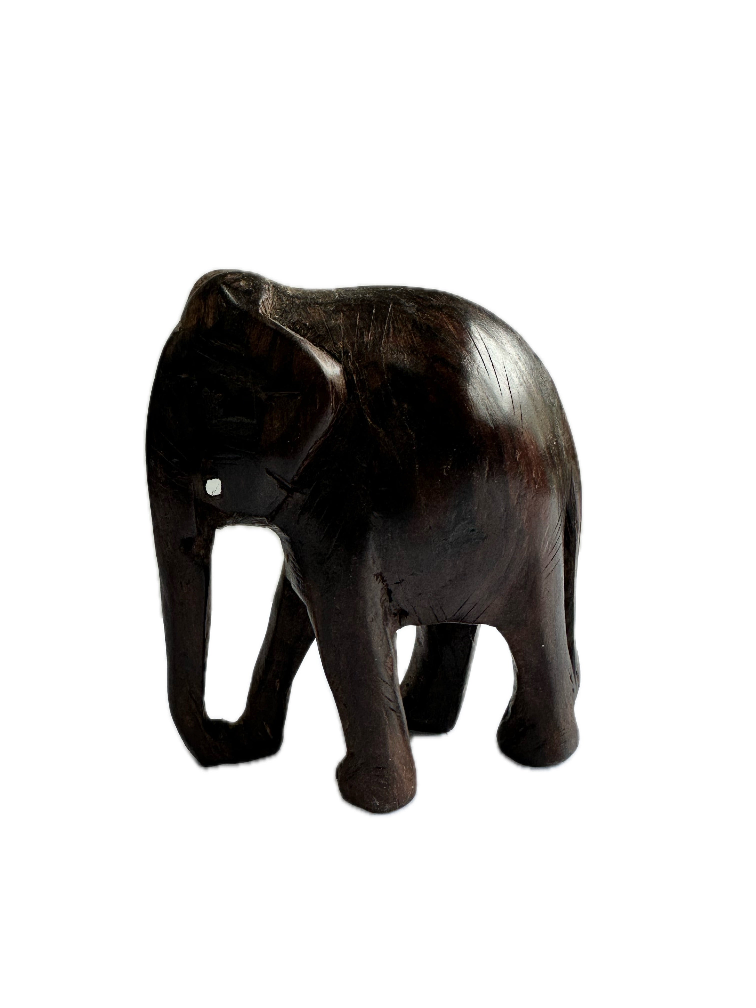 Tabletop Elephant Statue Wooden Hand Carved Indian Rose Wood Carving Home Decor Gift Sculpture Art