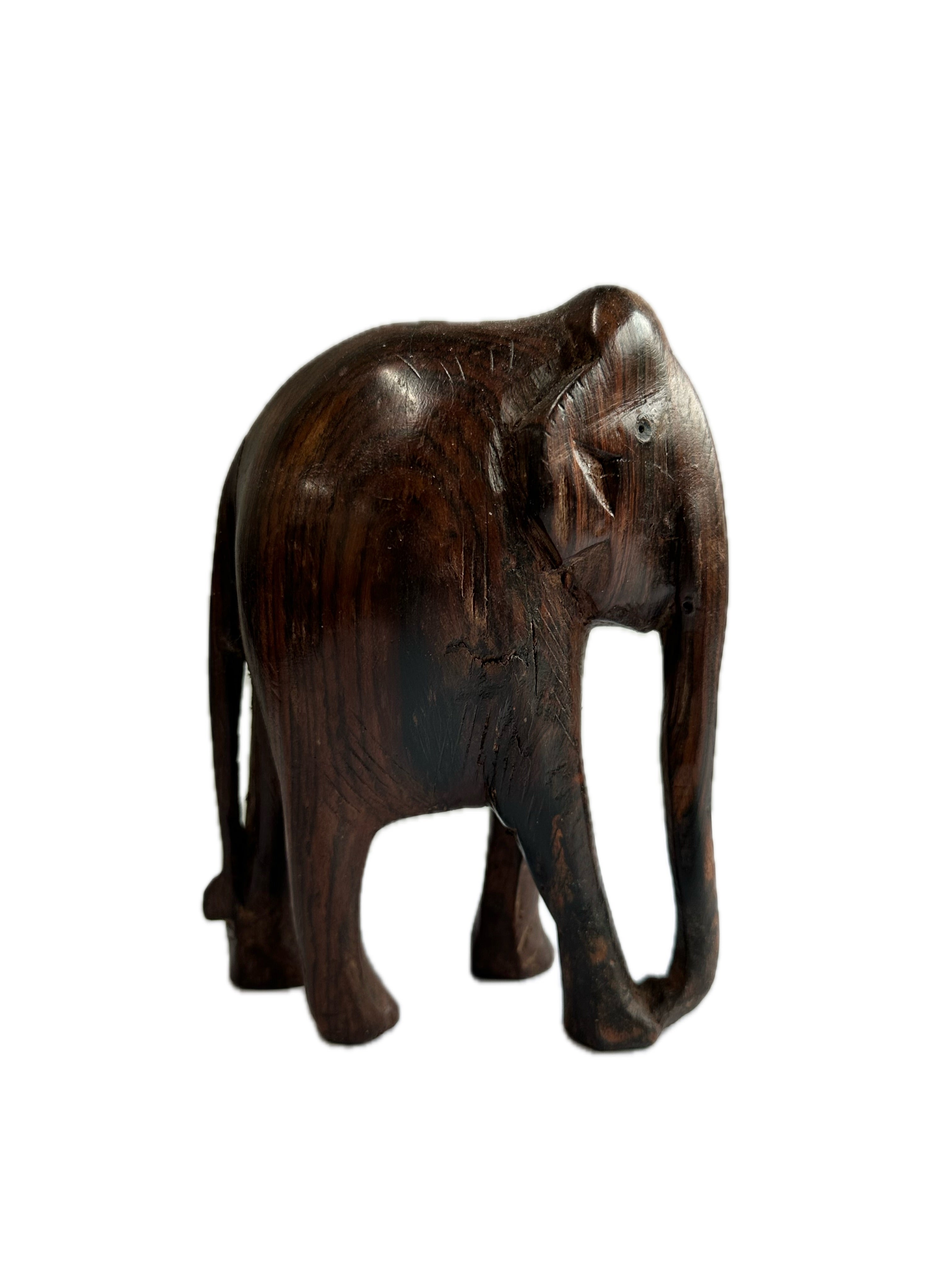Tabletop Elephant Statue Wooden Hand Carved Indian Rose Wood Carving Home Decoration Sculpture Art Gift