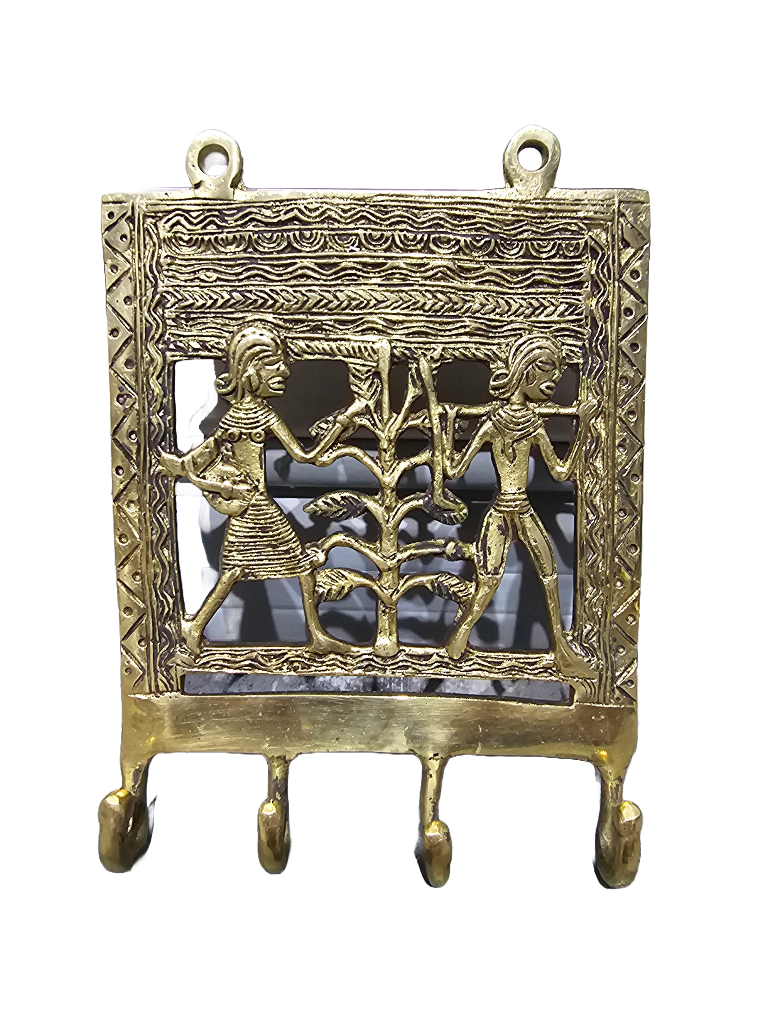 Wall mount solid brass bronze golden Tribe design key hanger home decor display decorative
