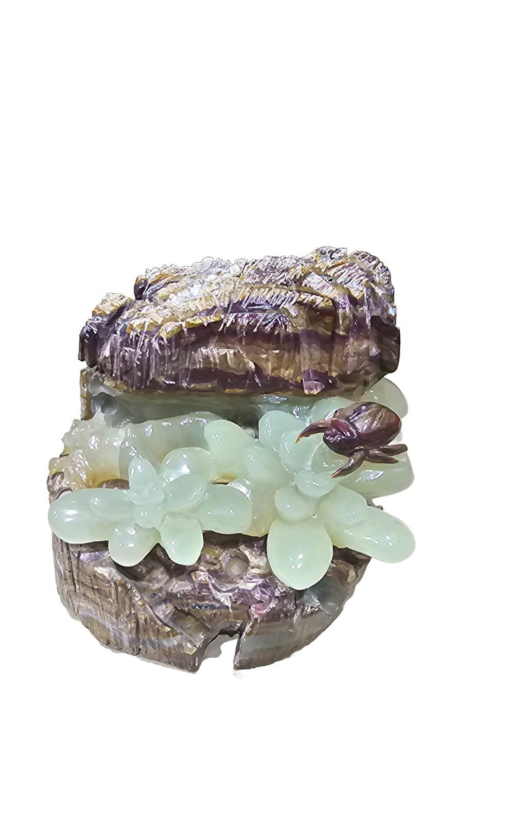 Afghanistan natural green onyx stone jade lookalike grapes plant carving garden design home office decoration housewarming gift