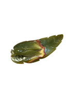 Green onyx stone jade lookalike sculpture insects leaf carving design home office deco housewarming gift