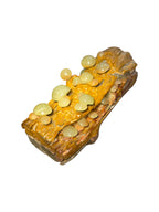 Natural green onyx stone jade lookalike sculpture carving garden mushroom on tree trunk home office decoration housewarming gift