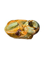 Afghanistan Natural green onyx stone jade lookalike sculpture insects flower vase carving design home office decoration housewarming gift