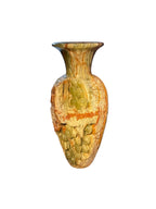 Afghanistan natural green onyx stone jade lookalike sculpture flower vase plant pot carving home office gift decoration