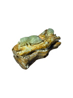 Natural Afghanistan green onyx stone jade lookalike sculpture insects carving design home showpiece housewarming gift