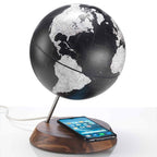 ZOFFOLI Globes BRIDGE BLACK, Desktop Table Mobile Phone Wireless Charger Desk Globe