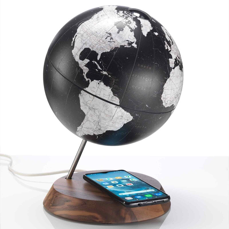 ZOFFOLI Globes BRIDGE BLACK, Desktop Table Mobile Phone Wireless Charger Desk Globe