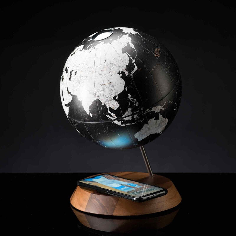 ZOFFOLI Globes BRIDGE BLACK, Desktop Table Mobile Phone Wireless Charger Desk Globe