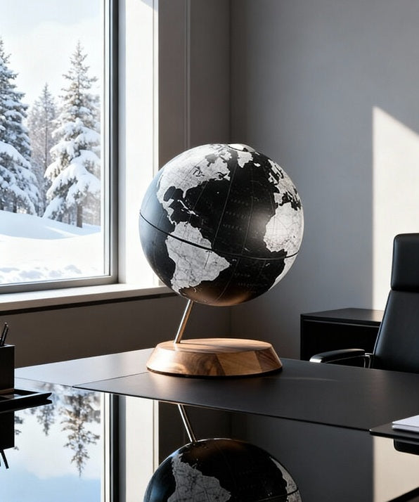 ZOFFOLI Globes BRIDGE BLACK, Desktop Table Mobile Phone Wireless Charger Desk Globe