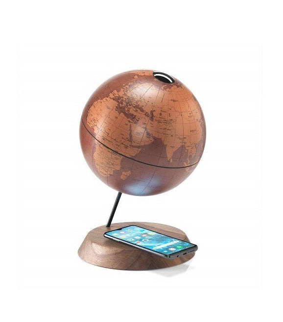 ZOFFOLI Globes BRIDGE TECHNO LEATHER, Desktop Table Mobile Phone Wireless Charger Desk Globe