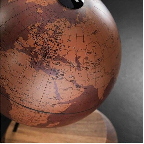 ZOFFOLI Globes BRIDGE TECHNO LEATHER, Desktop Table Mobile Phone Wireless Charger Desk Globe