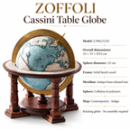ZOFFOLI Cassini Table Globe | Italian Handcrafted