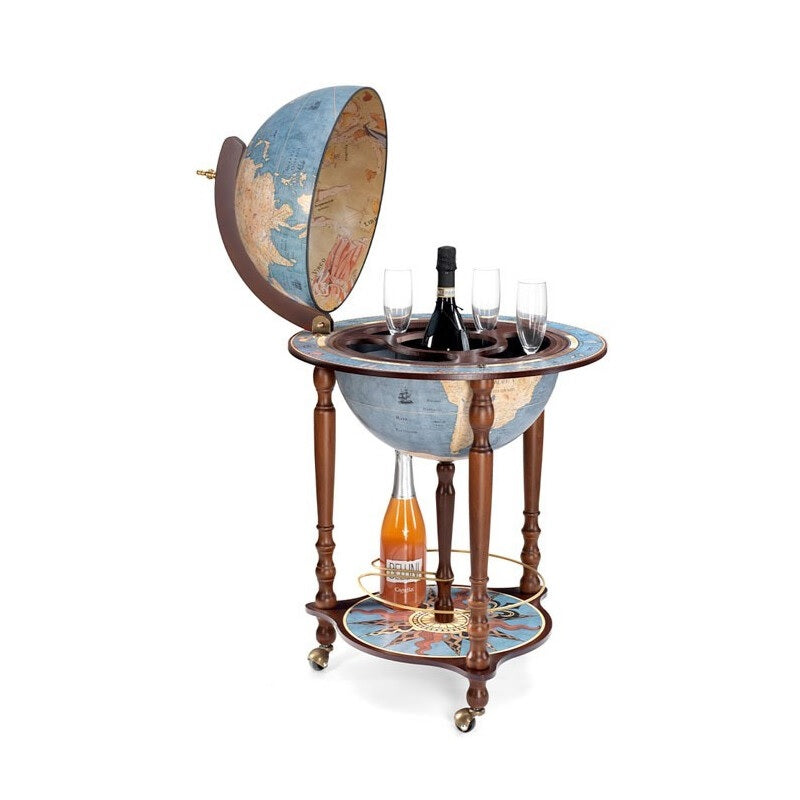 ZOFFOLI Globes DA VINCI BLUE DUST, Floor-Standing Globe Bar, Inspired By Leonardo Da Vinci