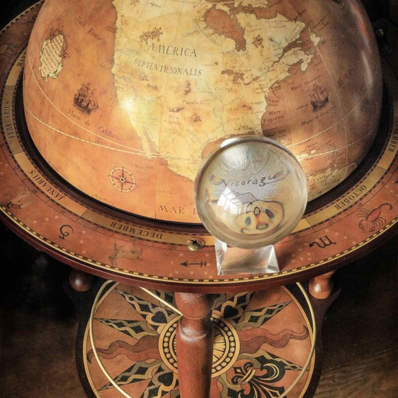 ZOFFOLI Premium Globes DA VINCI RUST, Floor-Standing Globe Bar, Inspired By Leonardo Da Vinci