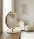 ZOFFOLI James Cook white and gold decorative desktop globe with minimalist design featuring Italy and Singapore map details