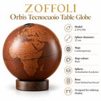 ZOFFOLI Orbis Tecnocuoio Table Globe | Italian Handcrafted