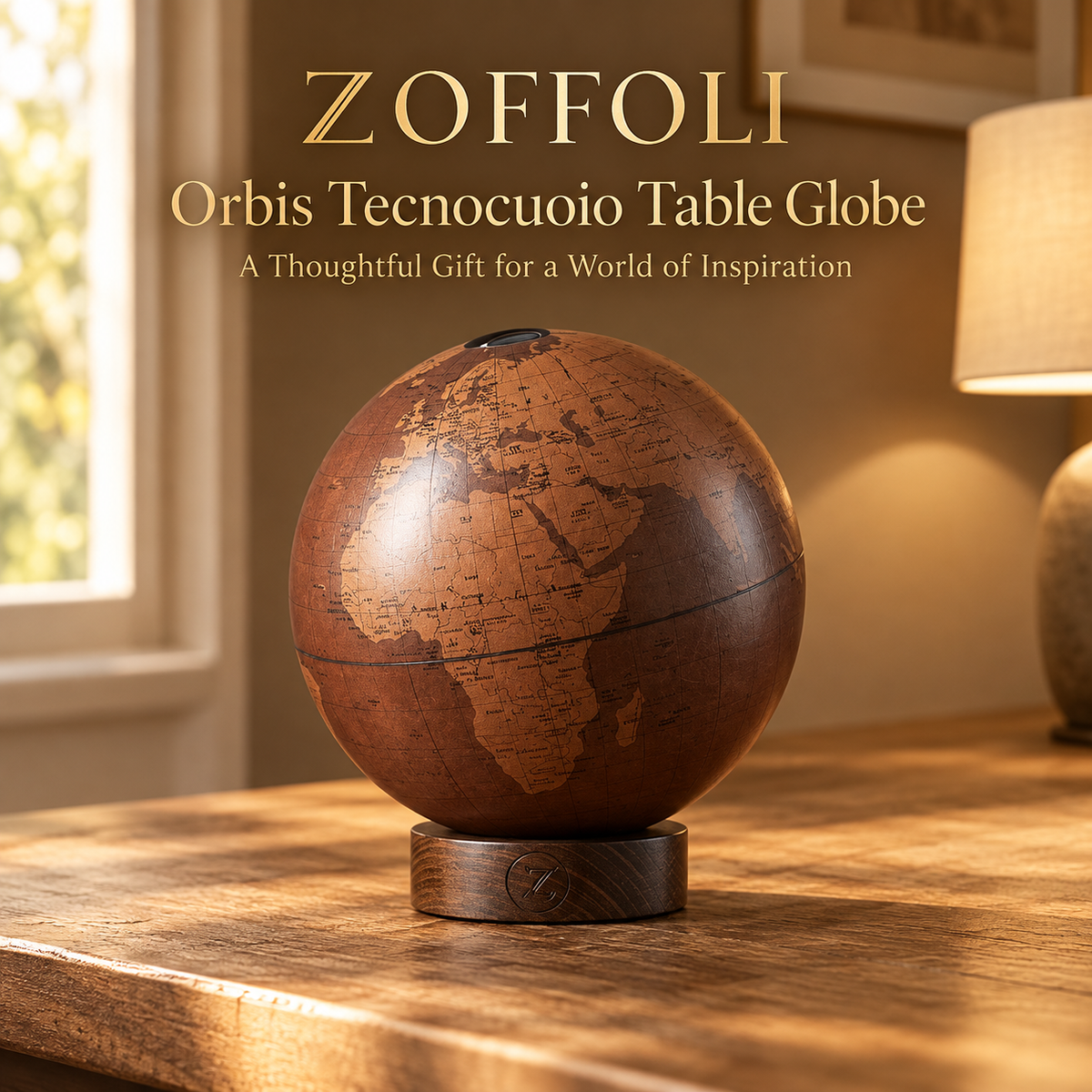 ZOFFOLI Orbis Tecnocuoio Table Globe | Italian Handcrafted