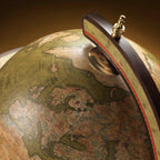 ZOFFOLI Globes EXPLORA OLIVE GREEN, Floor-Standing Globe Bar, Elegant Globe With Drinks Cabinet