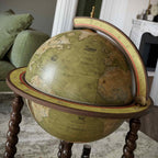 ZOFFOLI Globes EXPLORA OLIVE GREEN, Floor-Standing Globe Bar, Elegant Globe With Drinks Cabinet