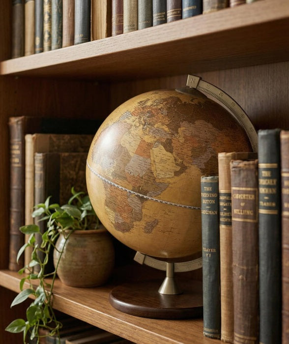 ZOFFOLI Globes JAMES COOK APRICOT, Desktop Elegant Decorative Globe, Educational Tool