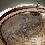 ZOFFOLI Globes EXPLORA - OLD WHITE, Floor-Standing Globe Bar, Antique White Finish & Vintage Effect