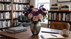 EHAIKA Glass Flower Vase With Gulla Cut Patterned - Burgundy Color (Small)