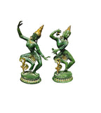 A set of beautiful divine ancient lady dancing brass sculpture from India buy on-line in Singapore