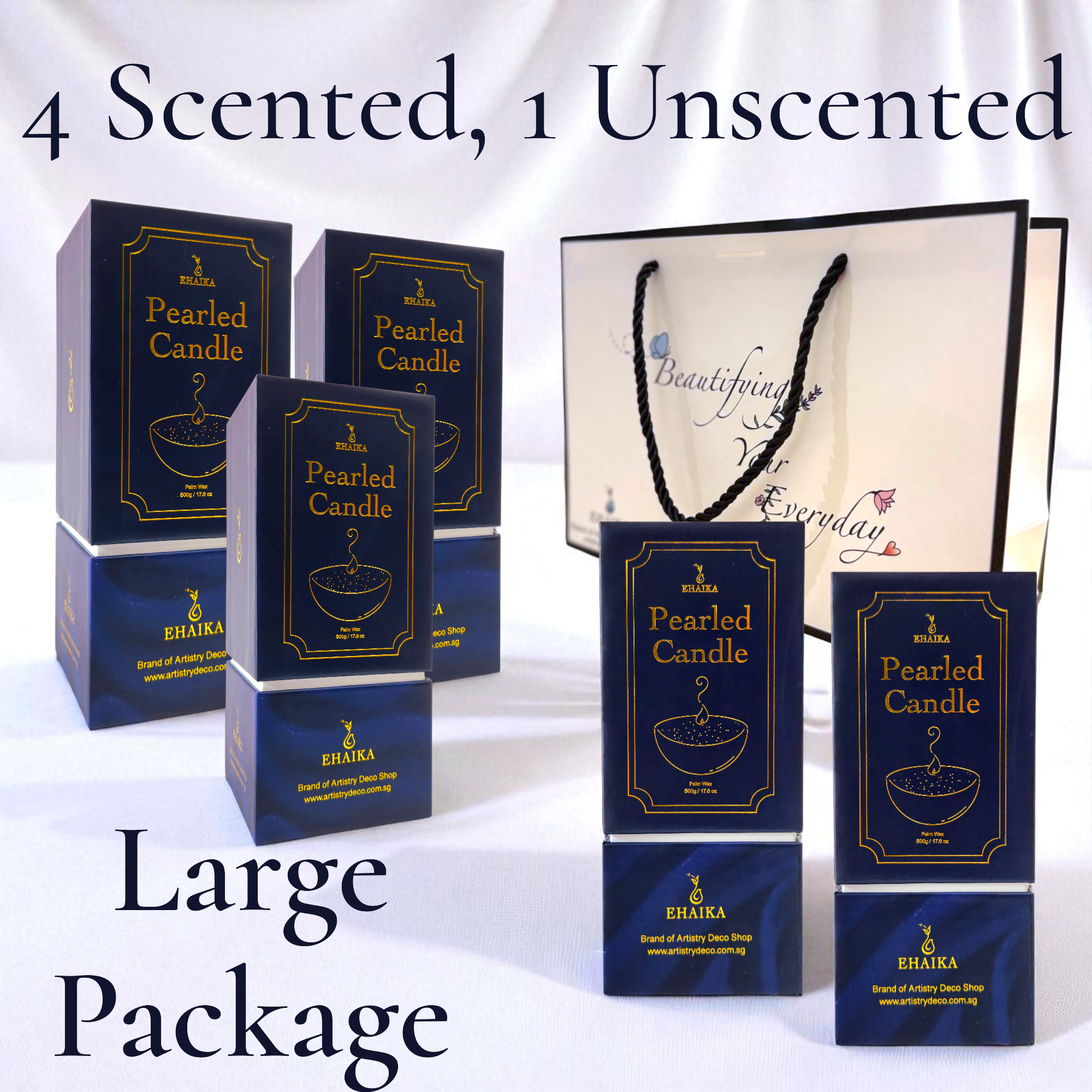 EHAIKA Scented Pearled Candle - Gift Package Set