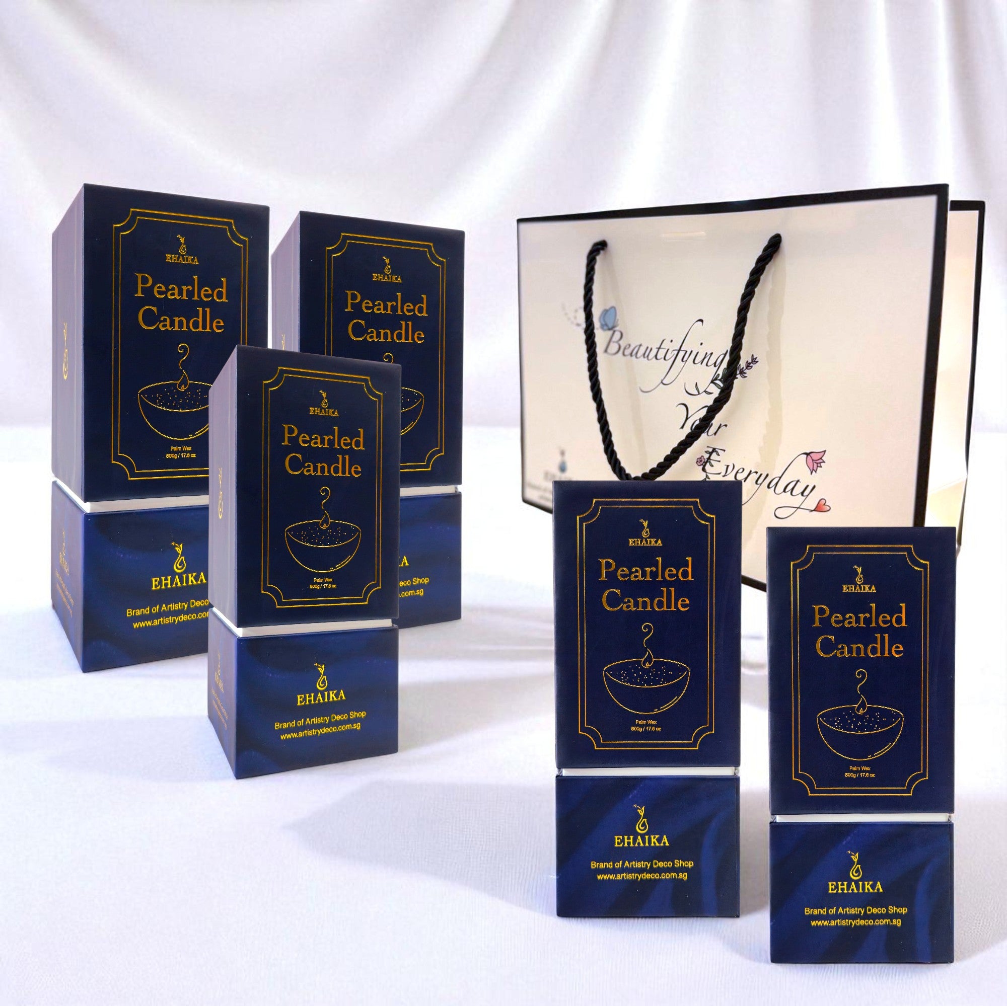 EHAIKA Scented Pearled Candle - Gift Package Set