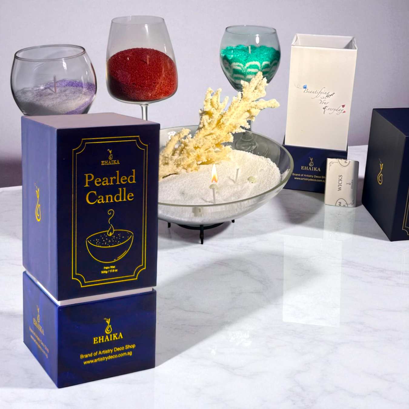 EHAIKA Scented Pearled Sand Candle