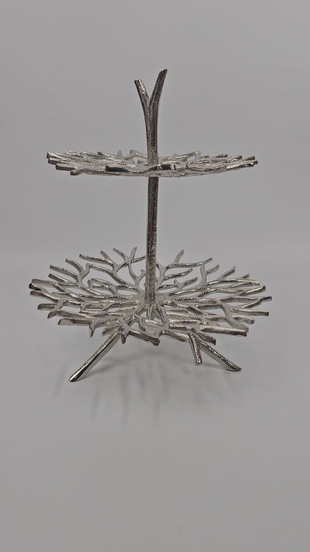 EHAIKA Sea Coral 2 Tier Snack /Cake Server Stand - Aluminium Decorative Dinning Tableware