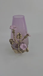 EHAIKA Flower Vase – Enamelled Aluminium Morning Glory Flower With Ombre Lilac Coloured Class