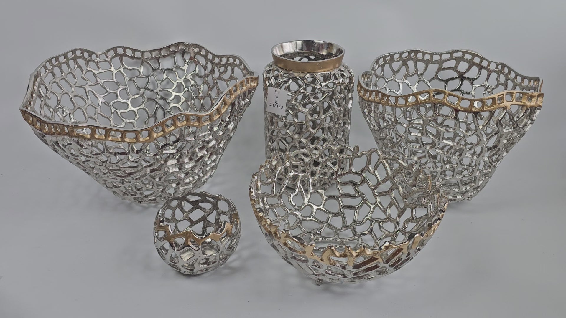 EHAIKA Sea Coral Flower Vase / Candle Holder - Aluminium Decorative Dinning Tableware