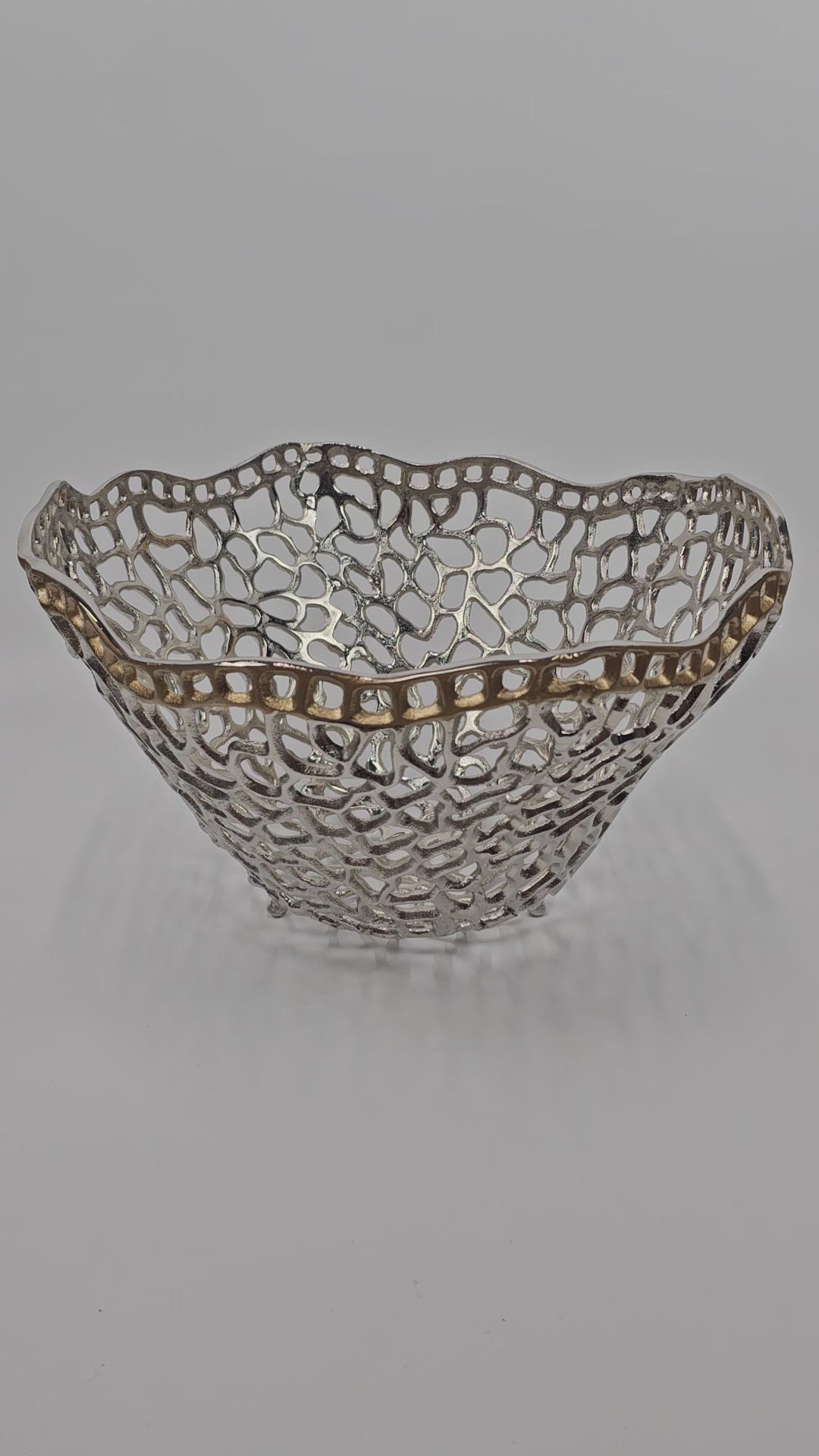 EHAIKA Sea Coral Fruits Basket Bowl (Extra Large) - Aluminium Decorative Dinning Tableware