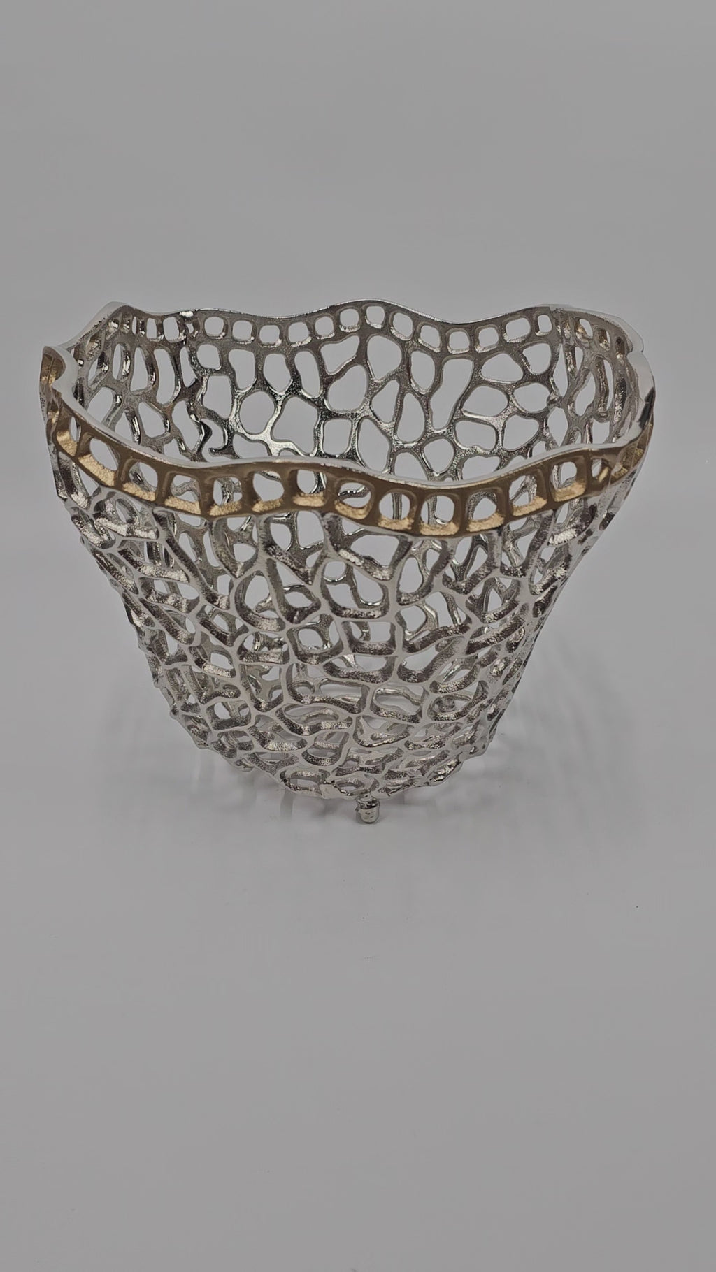 EHAIKA Sea Coral Fruits Basket Bowl (Large) - Aluminium Decorative Dinning Tableware