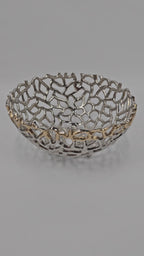 EHAIKA Sea Coral Fruits Basket Bowl (Medium) - Aluminium Decorative Dinning Tableware