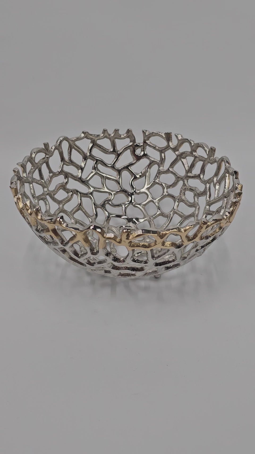 EHAIKA Sea Coral Fruits Basket Bowl (Medium) - Aluminium Decorative Dinning Tableware