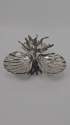 EHAIKA Coral Seashell 3 Section Nuts / Snack Server Plates - Aluminium Decorative Dinning Tableware Sea Shell