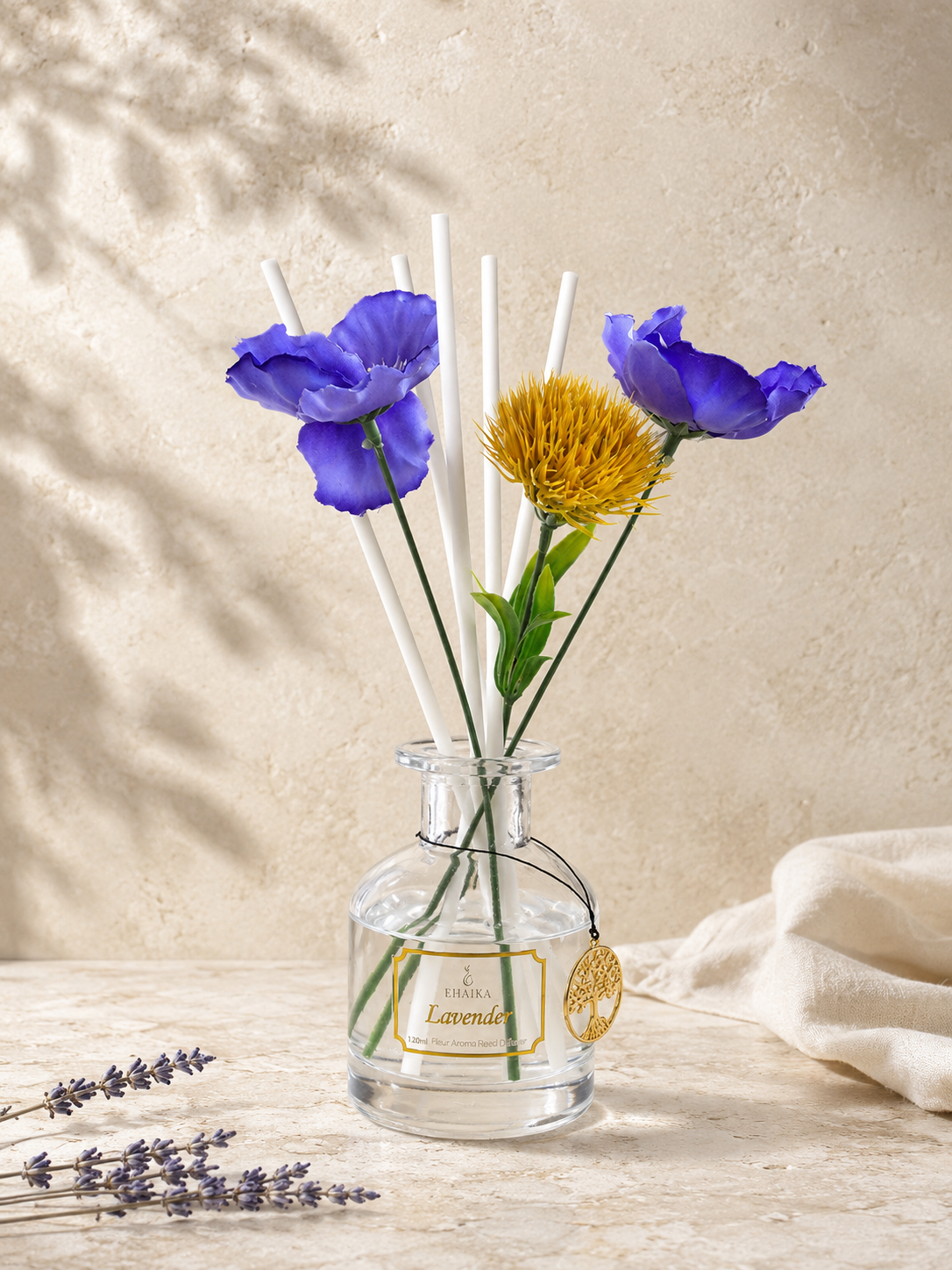 Lavender | EHAIKA Fleur Aroma Reed Diffuser 120ml | Elegant Home Fragrance