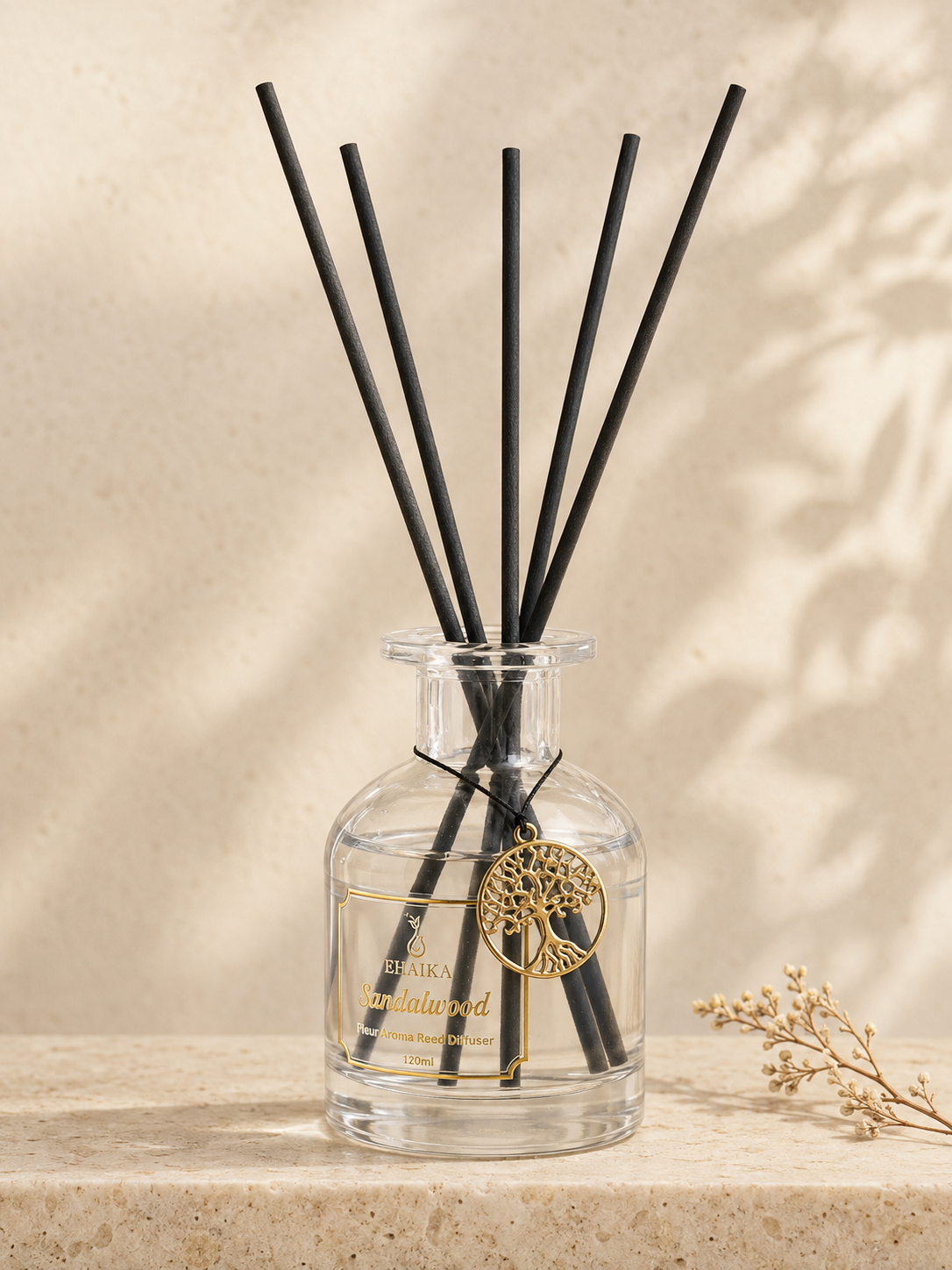Sandalwood | EHAIKA Fleur Aroma Reed Diffuser 120ml | Elegant Home Fragrance