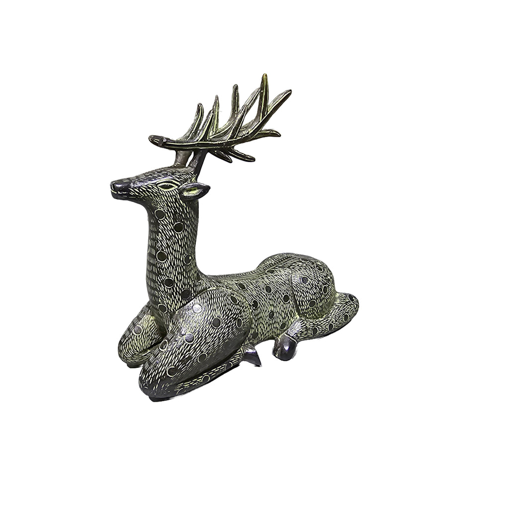 Lovely good luck solid brass bronze deer design home office restaurant display decoration