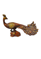 Solid tabletop brass bronze colour peacock standing design home office restaurant display decorative