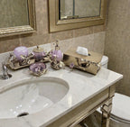 EHAIKA Bathroom Accessories Set – Enamelled Aluminium Morning Glory Flower With Ombre Lilac Coloured Class